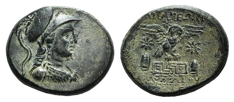 Phrygia, Apameia, c. 88-40 BC. Æ (24mm,9.32g, 12h). Helmeted bust of Athena r., ...