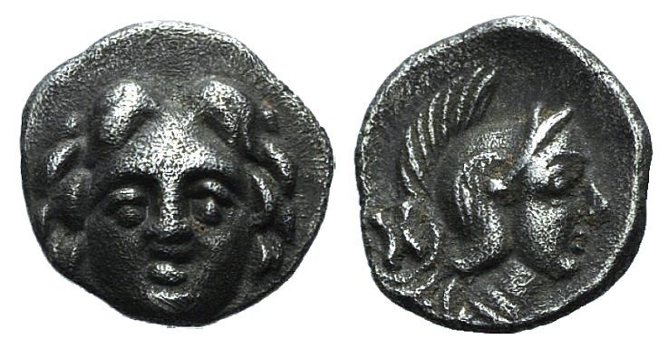 Pisidia, Selge, c. 350-300 BC. AR Obol (11mm, 0.91g, 2h). Facing gorgoneion. R/ ...