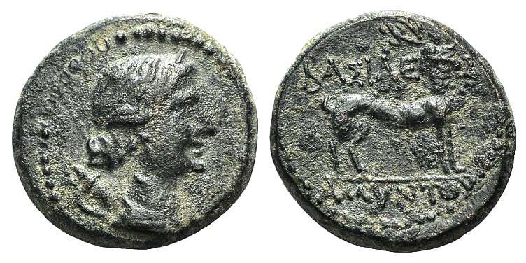 Kings of Galatia, Amyntas (39-25 BC). Æ (19mm, 4.82g, 12h). Draped bust of Artem...