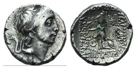 Kings of Cappadocia. Ariobarzanes III (52-42 BC). AR Drachm (15mm, 3.73g, 12h). Diademed head r. R/ Athena standing l., holding Nike, spear and shield...