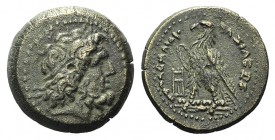 Ptolemaic Kings of Egypt, Ptolemy III (246-222). Æ (16mm, 3.75g, 12h). Uncertain mint in Asia Minor. Diademed head of Zeus-Ammon r. R/ Eagle with clos...