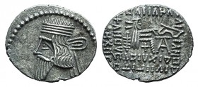 Kings of Parthia, Vardanes I (AD 39-46). AR Drachm (20mm, 3.61g, 12h). Ecbatana, c. AD 40-5. Diademed bust l. R/ Archer seated r., holding bow. Sellwo...