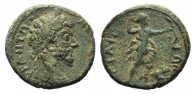 Marcus Aurelius (161-180). Pamphilia, Side. Æ (23mm, 8.60g, 12h). Laureate head r. R/ Artemis advancing r., holding bow. Unpublished in the standard r...