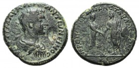 Caracalla (198-217). Cilicia, Hieropolis-Castabala. Æ (30mm, 18.16g, 6h). Laureate, draped and cuirassed bust r., seen from behind; c/m to r. R/ Carac...