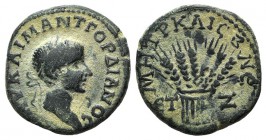 Gordian III (238-244). Cappadocia, Caesarea-Eusebia. Æ (24mm, 7.25g, 12h). Dated RY 7 (243/4). Laureate head r. R/ Six grain ears tied together. Syden...