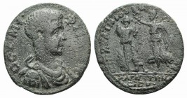Philip II (Caesar, 244-247). Lydia, Magnesia ad Sipylos. Æ (31mm, 14.29g, 6h). Bare-headed, draped and cuirassed bust r. R/ Nike advancing l., crownin...