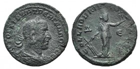 Trebonianus Gallus (251-253). Seleucis and Pieria, Laodicea. Æ (30mm, 17.32g, 6h). Laureate, draped bust r. R/ Tyche holding rudder and two small figu...