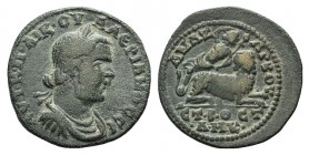 Valerian I (253-260). Cilicia, Anazarbus. Æ Tetrassarion (27mm, 11.95g, 5h). Dated CY 272 (AD 253/4). Laureate, draped and cuirassed bust r. R/ Dionys...