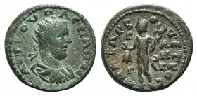 Valerian I (253-260). Cilicia, Tarsus. Æ (23mm, 9.11g, 12h). Radiate, draped and cuirassed bust r. R/ Hermes standing l., holding purse and caduceus. ...