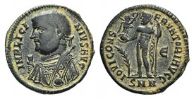 Licinius I (308-324). Æ (19mm, 2.46g, 6h). Nicomedia, 317-320. Laureate and draped bust l., holding mappa; sceptre behind shoulder. R/ Jupiter standin...