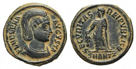 Helena (Augusta, 324-328/30). Æ Follis (19mm, 3.24g, 6h). Antioch, 327-329. Diademed and draped bust r. R/ Securitas standing l., holding branch; SMAN...