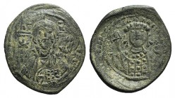 Michael VII Ducas (1071-1078). Æ 40 Nummi (32mm, 7.89g, 6h). Constantinople. Bust of Christ Pantokrator facing; star to l. and r. R/ Crowned bust of M...