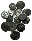 Lot of 14 Greek coins, including 3 AR Drachms (Apulia, Tarentum) and 11 mixed Æ, to be catalog. Lot sold as is, no returns
