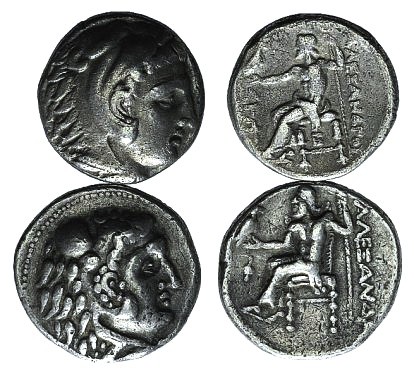 Kings of Macedon, Alexander III, lot of 2 AR Tetradrachms, to be catalog. Lot so...