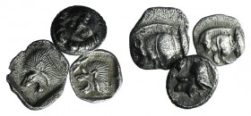 Lot of 3 Greek AR Fractions, including Selge and Kyzikos, to be catalog. Lot sold as is, no returns