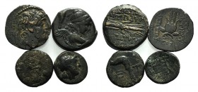 Lot of 4 Greek Æ coins, including Pisidia, Etenna and Seleukid Empire. Lot sold as is, no returns