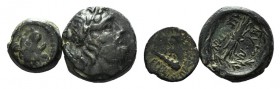 Lot of 2 Greek Æ coins, including Phrygia, Abbaitis and Seleukid Empire, Antiochos VII. Lot sold as is, no returns