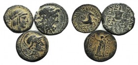 Lot of 3 Greek Æ coins, including Cilicia (Mopsos and Seleukeia) and Seleukid Empire (Alexander I Balas). Lot sold as is, no returns
