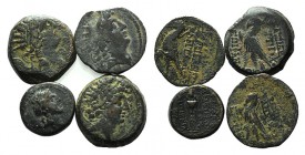 Seleukid Empire, lot of 4 Æ coins, to be catalog. Lot sold as is, no returns