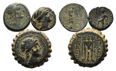 Seleukid Empire, lot of 3 Æ coins, to be catalog. Lot sold as is, no returns