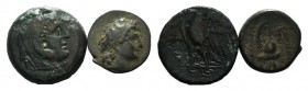 Lot of 2 Greek Æ coins, including Seleukid Empire and Ptolemaic Kingdom. Lot sold as is, no returns