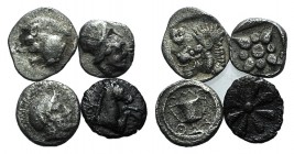 Lot of 4 Greek AR Fractions, to be catalog. Lot sold as is, no returns