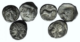 Lot of 3 Greek AR Fractions, to be catalog. Lot sold as is, no returns
