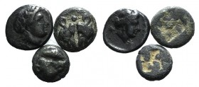 Lot of 3 Greek AR and BI Fractions, to be catalog. Lot sold as is, no returns