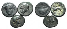 Lot of 3 Greek Æ coins, to be catalog. Lot sold as is, no returns