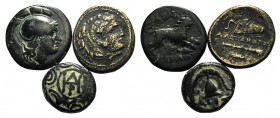 Lot of 3 Greek Æ coins, including Alexander III, Antigonos and Lysimachos, to be catalog. Lot sold as is, no returns