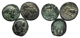 Lot of 3 Greek Æ coins of Seleukid kings, to be catalog. Lot sold as is, no returns