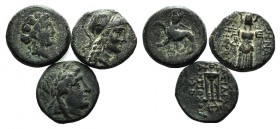 Lot of 3 Greek Æ coins of Pergamon, to be catalog. Lot sold as is, no returns