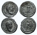 Caracalla, lot of 2 AR Denarii (with Mars and Sol). Lot sold as is, no returns