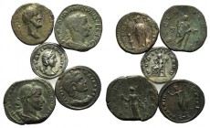 Lot of 4 Roman Imperial Æ coins, including Gordian III, Antoninus Pius, Galeria Valeria, Trebonianus Gallus and 1 AR Roman Imperial Denarius of Etrusc...
