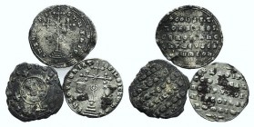 Lot of 3 Byzantine AR Miliaresion, to be catalog. Lot sold as is, no returns
