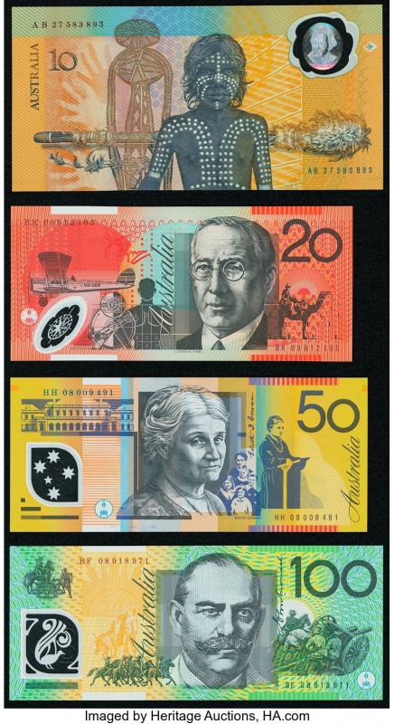 Australia Reserve Bank Group Lot of 4 Polymer Examples Crisp Uncirculated. 

HID...