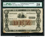Brazil Thesouro Nacional 10 Mil Reis ND (ca. 1852-70) Pick A231x Contemporary Counterfeit PMG Choice About Unc 58. Stains.

HID09801242017

© 2020 Her...