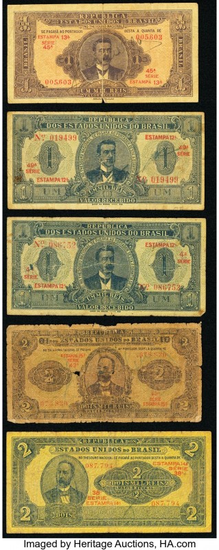 Brazil Group of 5 Examples Very Good-Fine. 

HID09801242017

© 2020 Heritage Auc...
