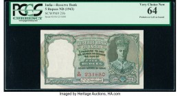 India Reserve Bank of India 5 Rupees ND (1943) Pick 23b Jhun4.4.2 PCGS Very Choice New 64. Pinholes at left as issued.

HID09801242017

© 2020 Heritag...