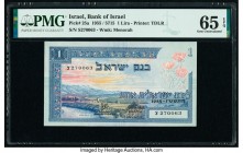 Israel Bank of Israel 1 Lira 1955 / 5715 Pick 25a PMG Gem Uncirculated 65 EPQ. One of two consecutive examples.

HID09801242017

© 2020 Heritage Aucti...