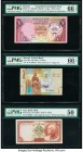Kuwait Central Bank of Kuwait 1; 1/4 Dinar 1968 (ND 1980-91); ND (2014) Pick 13x; 29a Cancelled Contraband Note; Issued Two Examples PMG Gem Uncircula...