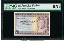 Mali Banque de la Republique du Mali 50 Francs 22.9.1960 Pick 6 PMG Gem Uncirculated 65 EPQ. 

HID09801242017

© 2020 Heritage Auctions | All Rights R...