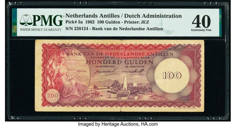 Netherlands Antilles Bank van de Nederlandse Antillen 100 Gulden 2.1.1962 Pick 5...