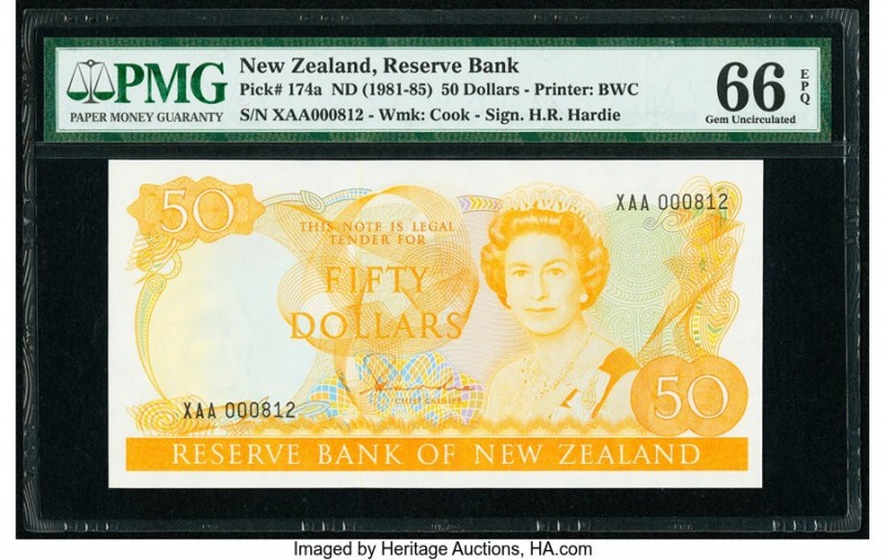 New Zealand Reserve Bank of New Zealand 50 Dollars ND (1981-85) Pick 174a PMG Ge...