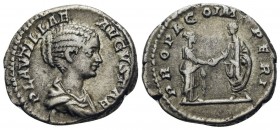 Plautilla, 202-205,Denar (Silber),Vs.: Büste nach rechts,Rs.: Caracalla und Plautilla,Gewicht: 3,2g, 17mm
