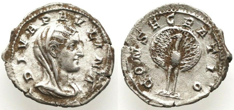 Diva Paulina AR Denarius. Rome, AD 235-8. DIVA PAVLINA, veiled and draped bust r...