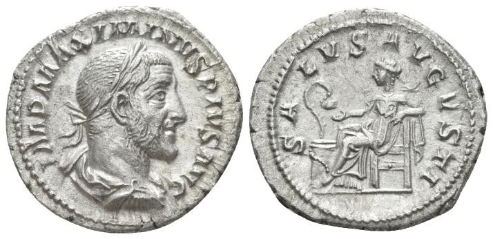 Maximinus I, 235-238 Denarius circa 235-236, AR 20.2mm., 3.23g. Laureate, draped...