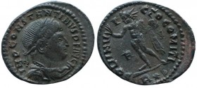 Constantinus I. 306-337.Follis (3,0.g), Ticinum (Pavia), 3. Offizin 314-315 n.Chr.