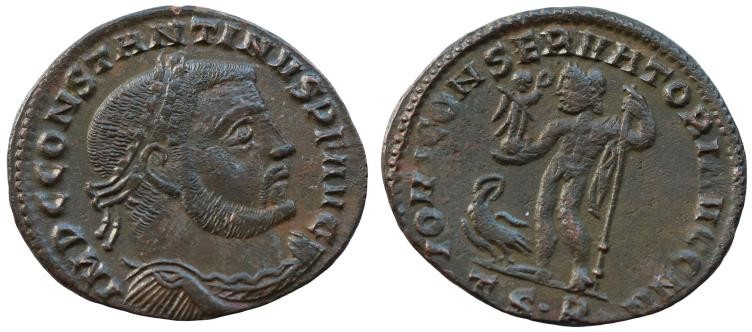 Constantine I, 307-337 Follis Thessalonica circa 312-313, Æ 22mm., 3,5.gg.