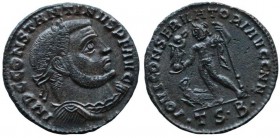 Constantine I, 307-337 Follis Thessalonica circa 312-313, Æ 22mm., 3,9.g.